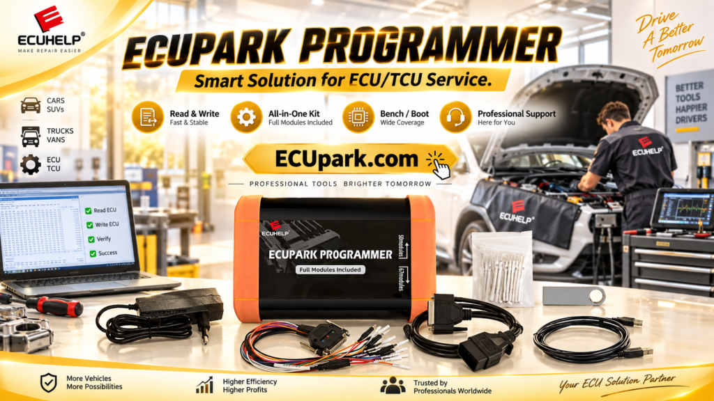 ECUpark technician organizing ECU backup files before programming