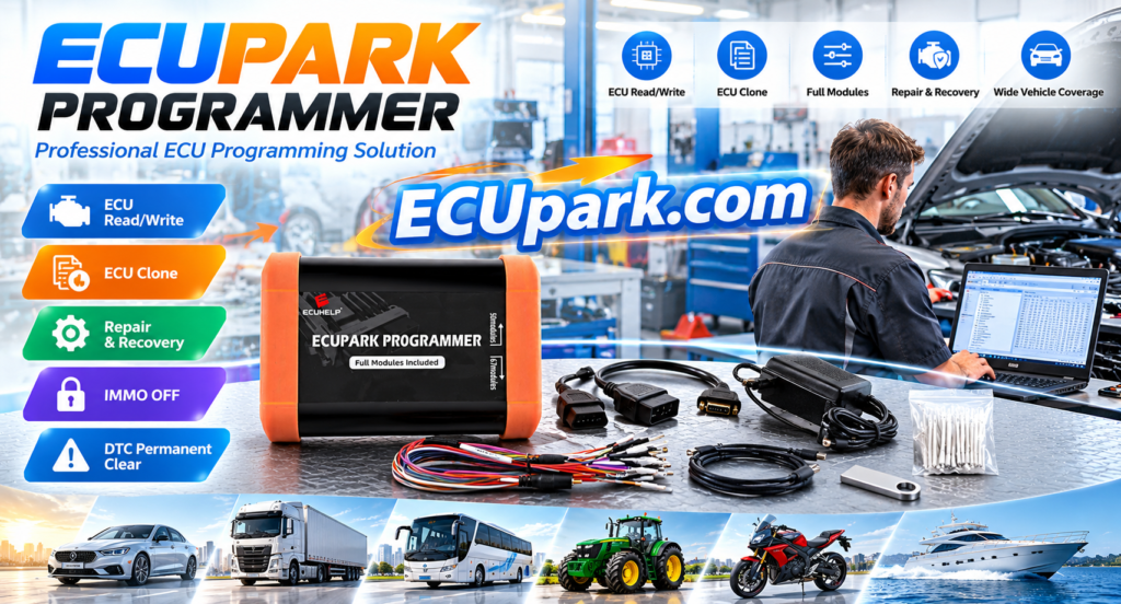 Technician planning ECU recovery after an interrupted ECUpark programming operation