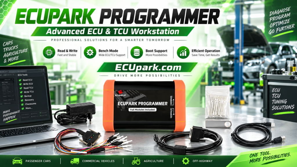 ECUpark PCMflash software installation and ECU programming module setup guide