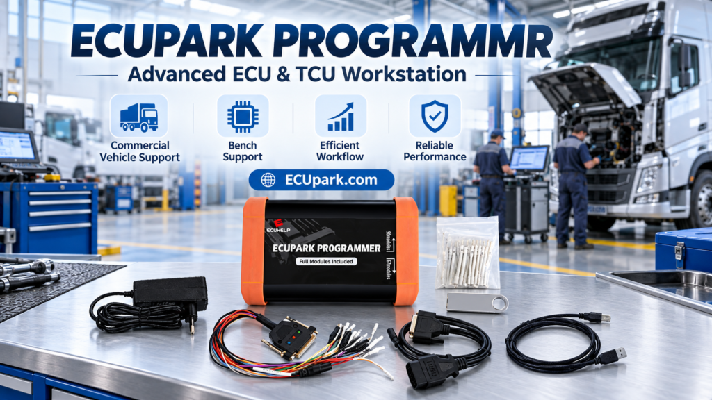 ECUpark bench programming ECU outside vehicle connection guide