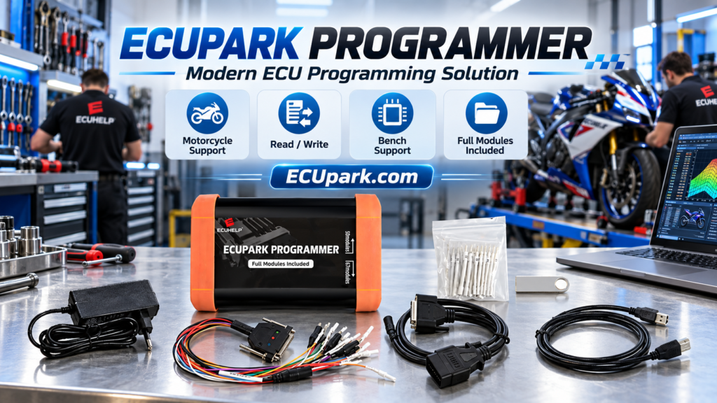 ECUpark ECU programmer performing ECU cloning to replacement module