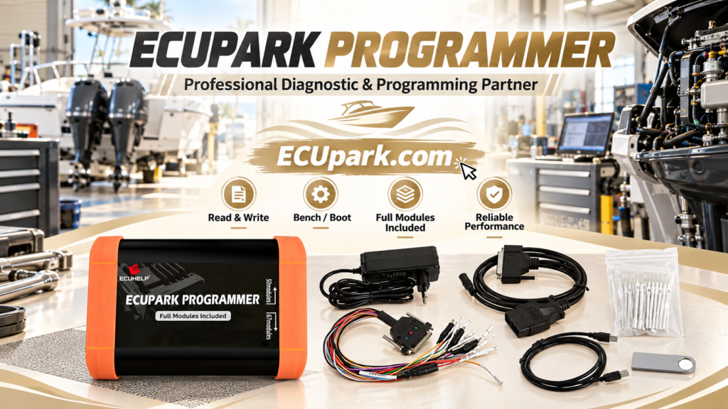 Technician documenting ECUpark PCMflash module compatibility before ECU programming
